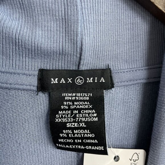 NEW Max & Mia Women's XL Blue Open Front Cardigan Side Pocket - Picture 8 of 9